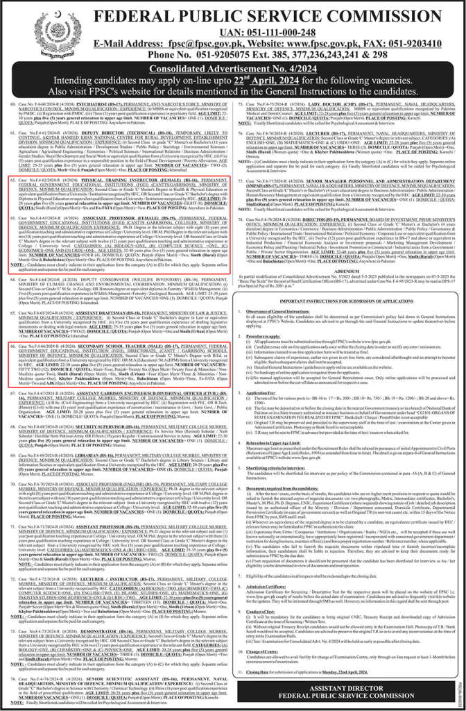 FPSC Secondary School Teachers Jobs April 2024 Latest 64 Jobs Online Apply