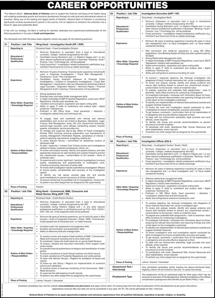 NBP Jobs June 2024 Latest Jobs Online Apply