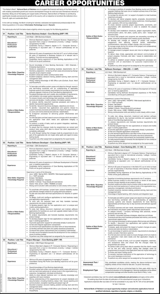 NBP Jobs June 2024 Latest Jobs Online Apply
